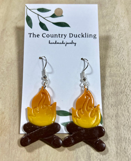 Campfire Clay Dangle Earrings