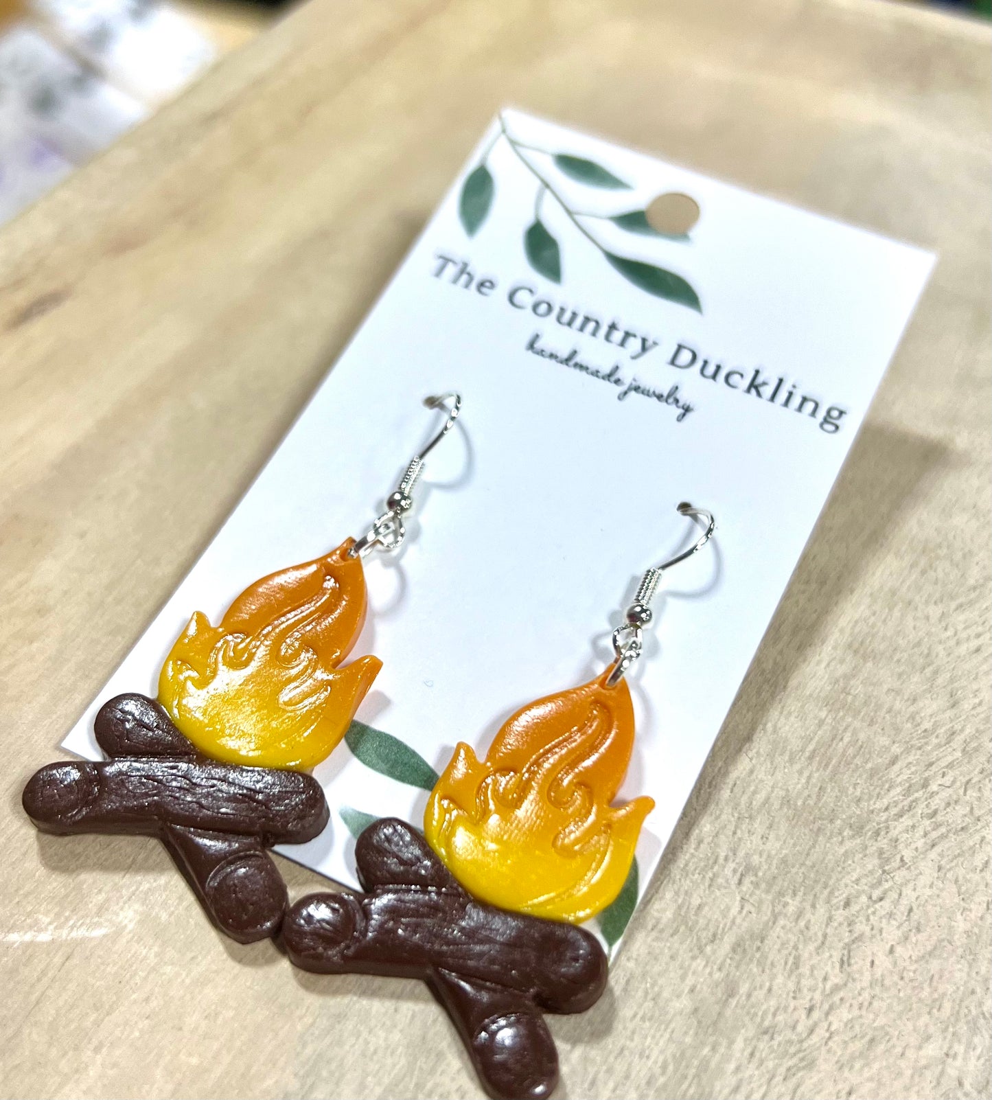 Campfire Clay Dangle Earrings